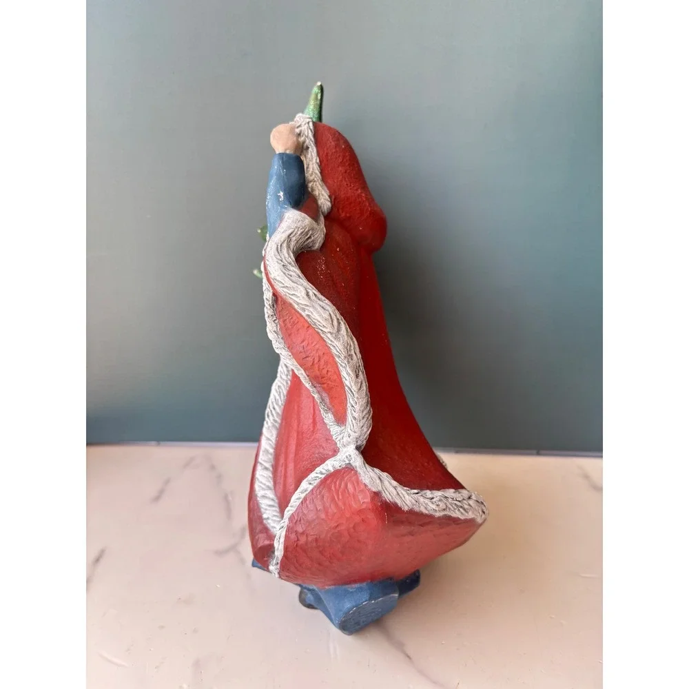 Vintage 1989 Hand Painted Ceramic Santa Figurine Old World Father Christmas